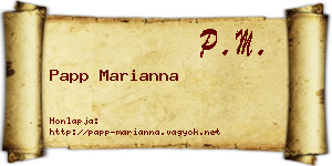 Papp Marianna névjegykártya